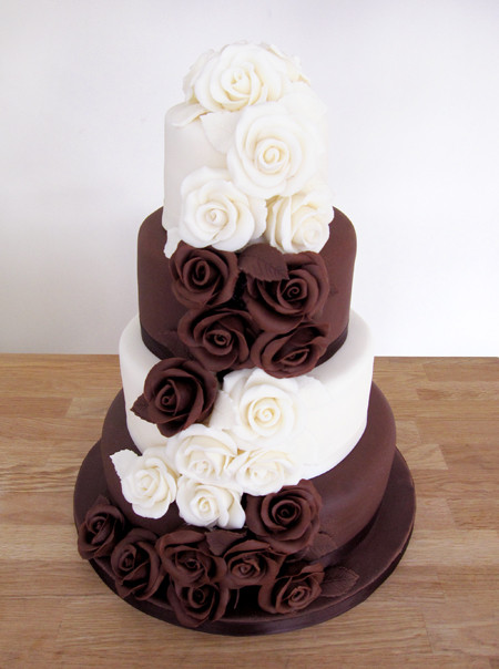 Chocolate And White Wedding Cake
 Wedding Cakes The Cakery Leamington Spa