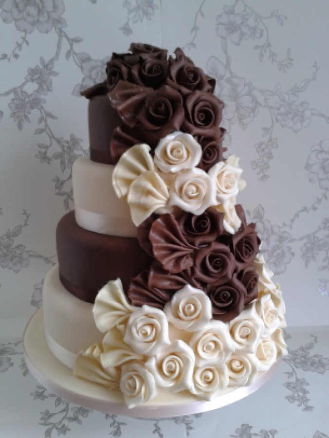 Chocolate And White Wedding Cakes
 Chocolate and white wedding cake idea in 2017