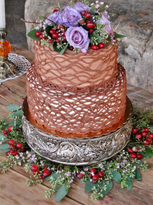 Chocolate Buttercream Wedding Cakes
 Chocolate buttercream Wedding cake cake by Nancy s Fancy