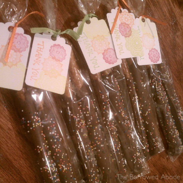 Chocolate Covered Pretzels Wedding Favor
 Chocolate Dipped Pretzels Edible Wedding Favors The