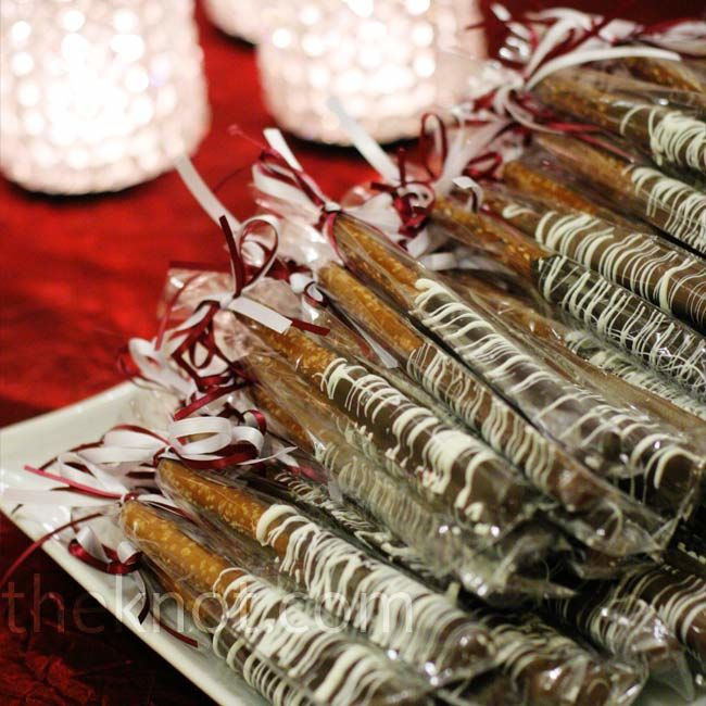 Chocolate Covered Pretzels Wedding Favor
 Chocolate Covered Pretzel Favors