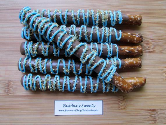 Chocolate Covered Pretzels Wedding Favors
 SPARKLE Chocolate Dipped Pretzels 12 WEDDING Favors
