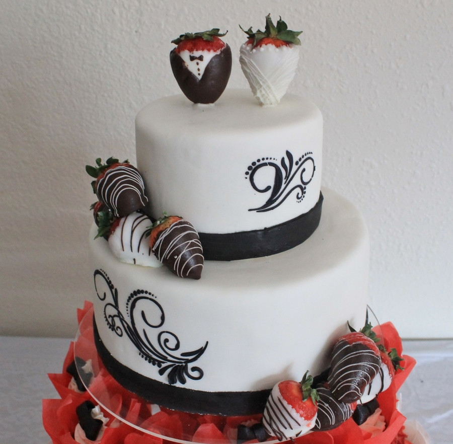 Chocolate Covered Strawberry Wedding Cake
 Strawberry Scroll Wedding Cake CakeCentral