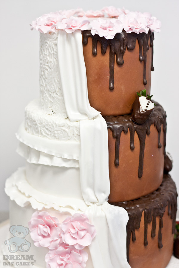 Chocolate Ganache Wedding Cakes
 Lace Ganache Wedding Cake Gainesville Florida