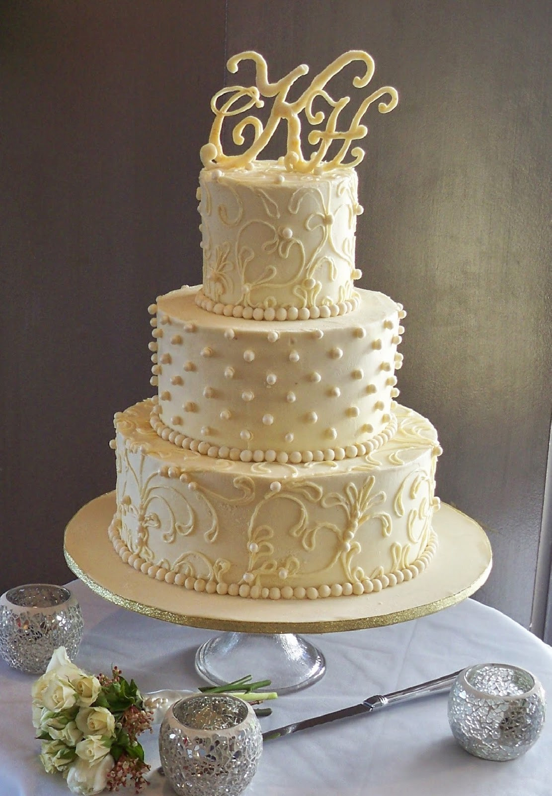 Chocolate Ganache Wedding Cakes
 white chocoalte ganache lace wedding cake