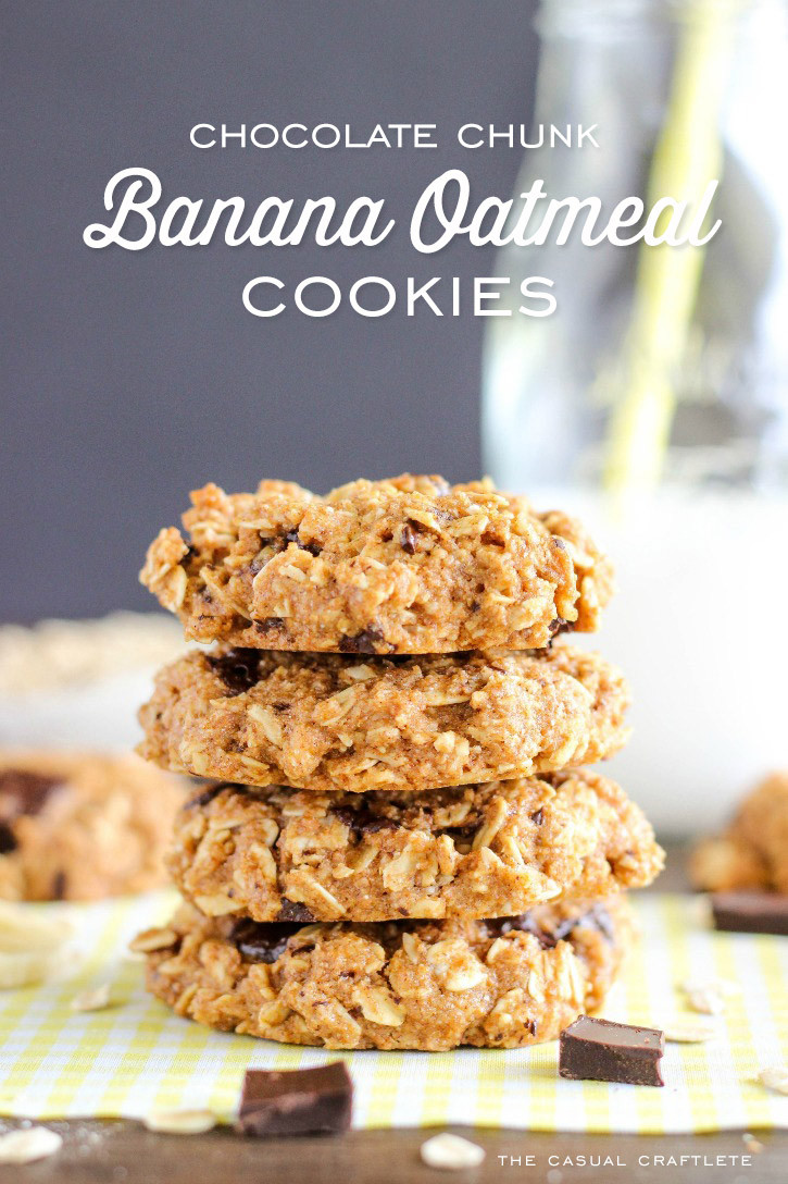 Chocolate Oatmeal Cookies Healthy
 Healthy Chocolate Chunk Banana Oatmeal Cookies