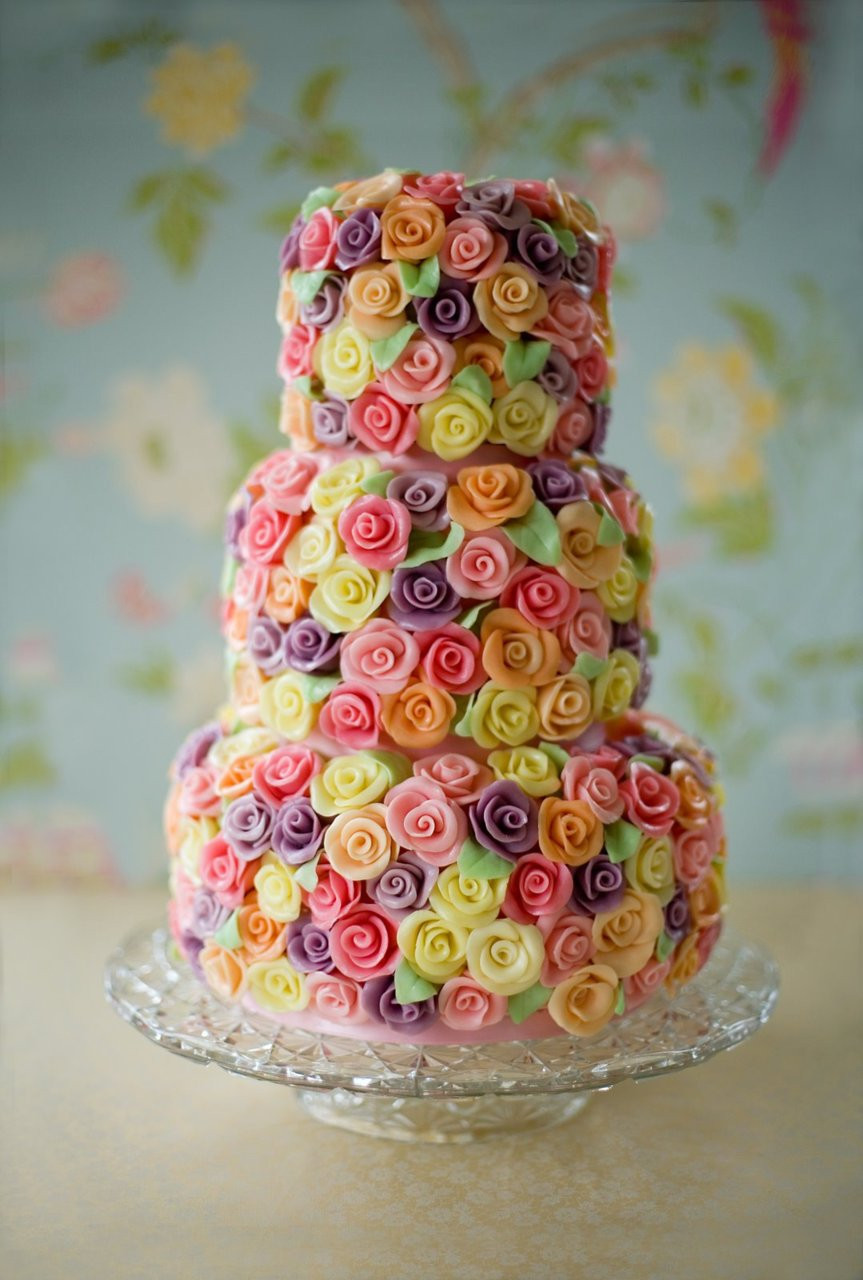 Colorful Wedding Cakes the Best Ideas for Wedding Cakes Colorful Sugar Roses Wedding Cake