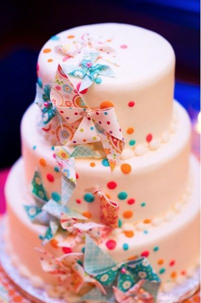 Confetti Wedding Cakes
 confetti pinwheel wedding cake what fun wedding cakes