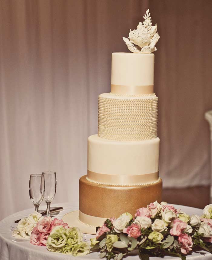 Contemporary Wedding Cakes
 Glistening Golden Wedding Cakes Modern Wedding