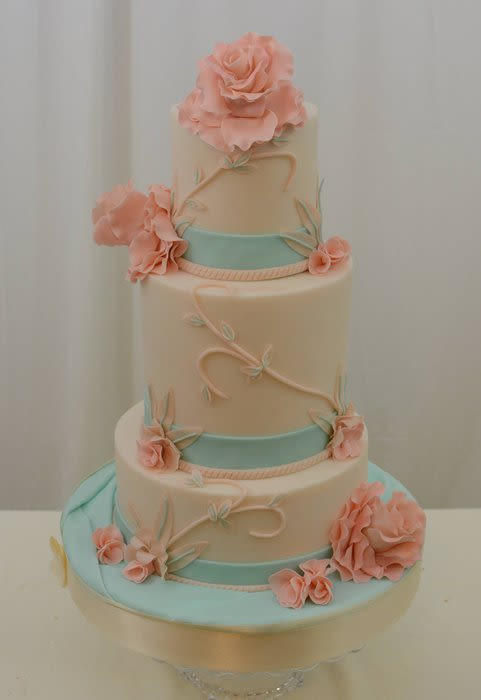 Coral And Teal Wedding Cakes
 Teal and Coral Cake Cake by Sugarpixy CakesDecor