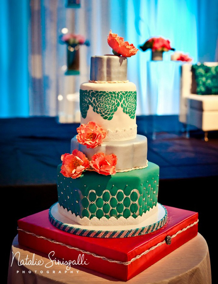 Coral And Teal Wedding Cakes
 Coral & Teal Wedding Cake Wedding Cakes