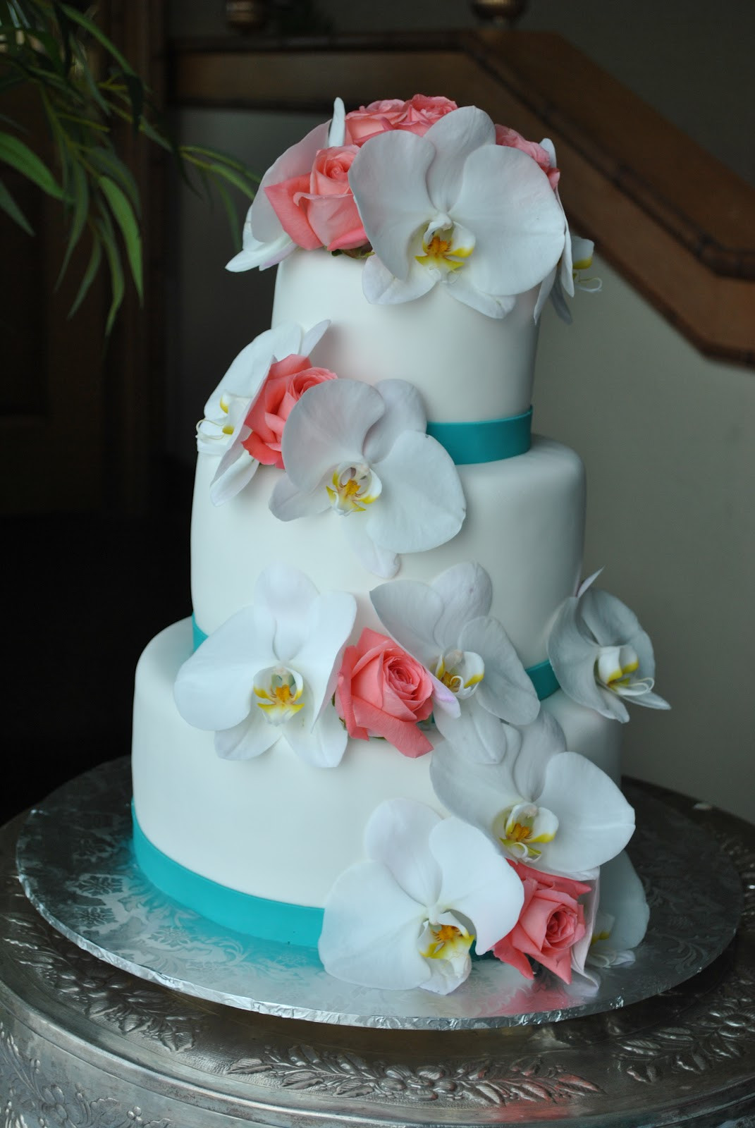 Coral And Teal Wedding Cakes
 The Cake Zone