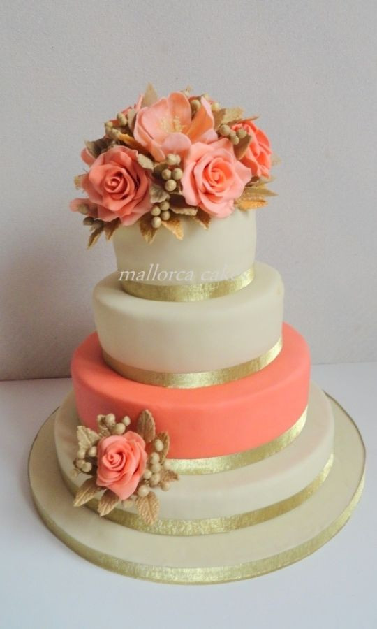 Coral Wedding Cakes
 coral peach wedding cake cake by mallorcacakes CakesDecor