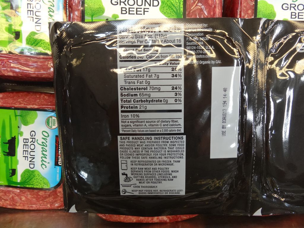 Costco Organic Ground Beef
 Kirkland Signature Organic Ground Beef