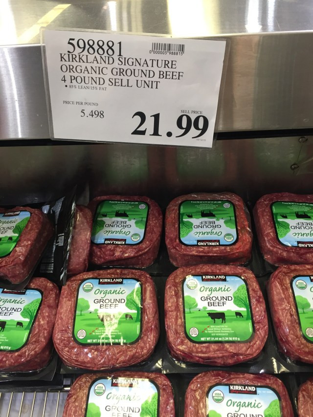 Costco Organic Ground Beef
 Kirkland Organic Ground Beef Harvey Cares