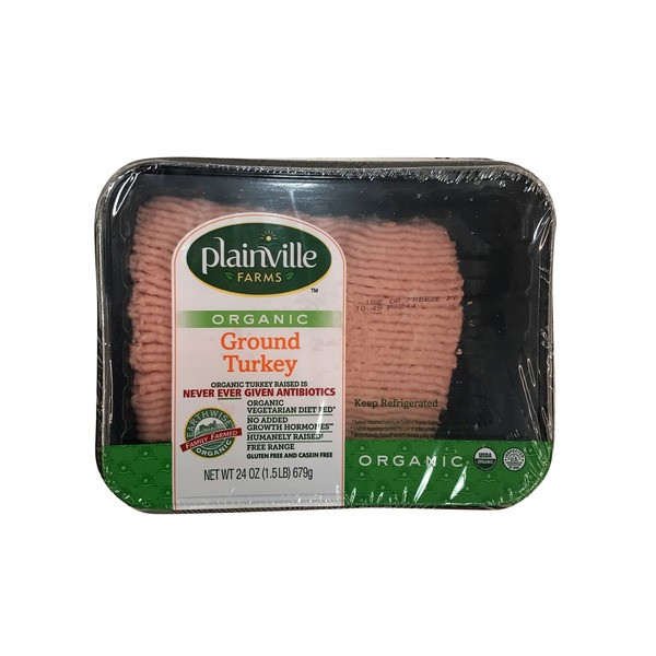 Costco Organic Ground Turkey
 Plainville Farms Organic Ground Turkey 16 oz from Costco