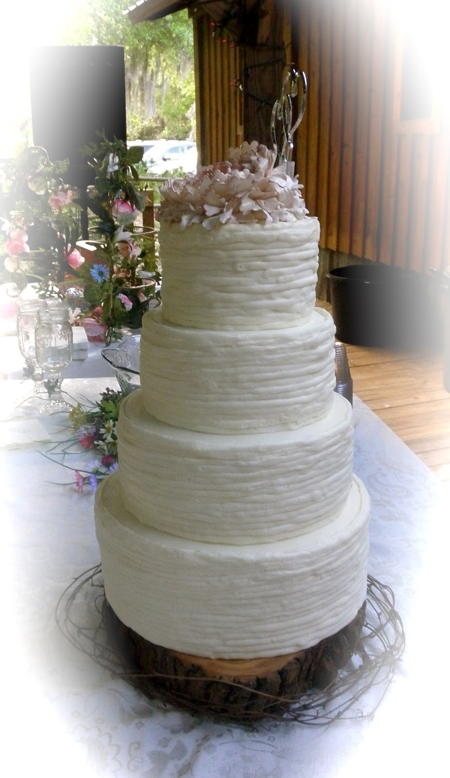 Country Chic Wedding Cakes
 Sweet T s Cake Design Shabby Chic Peony Rustic Wedding Cake