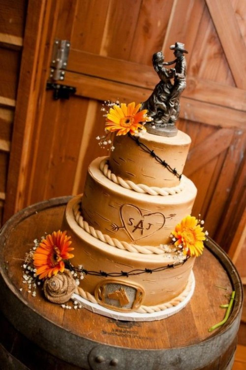 Country Themed Wedding Cakes
 35 Lovely Rustic Inspired Country Wedding Cakes
