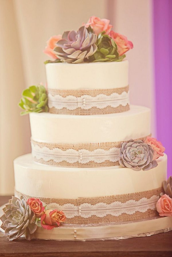 Country Wedding Cakes Ideas
 30 Burlap Wedding Cakes for Rustic Country Weddings