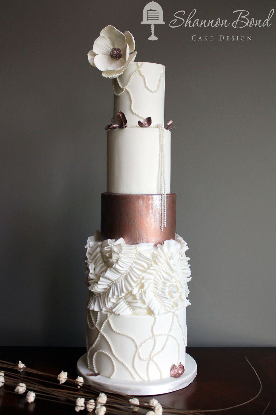 Coutoure Wedding Cakes
 Copper Couture Wedding Cake CakeCentral