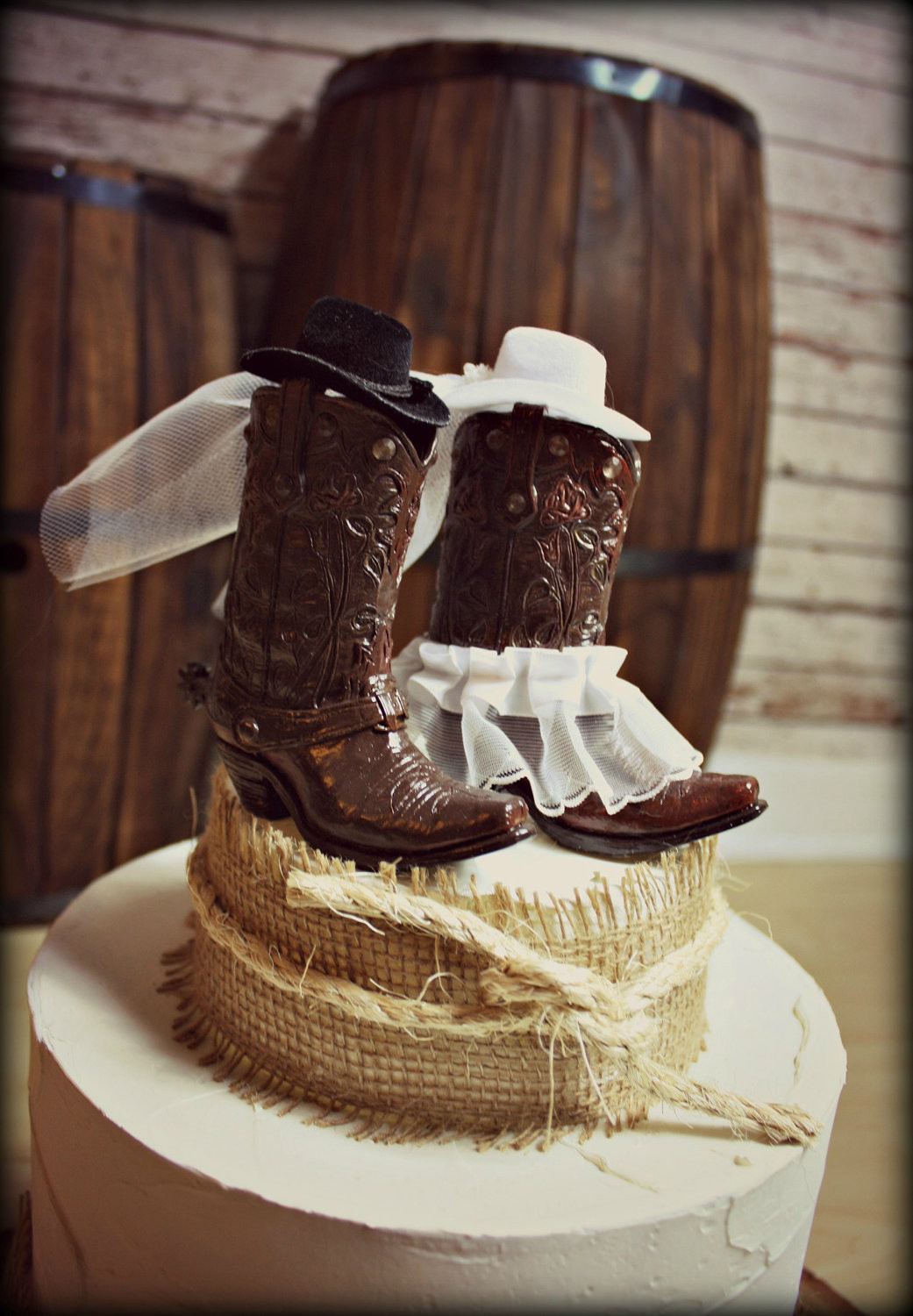 Cowboy Wedding Cakes
 Cowboy Boots Wedding Cake Topper Western Themed