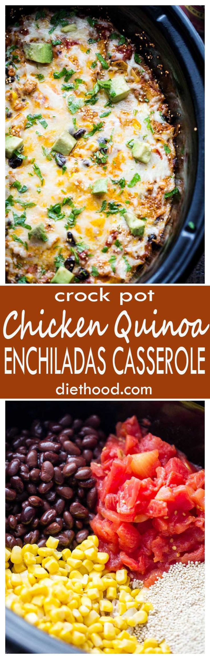 Crockpot Chicken Enchiladas Healthy
 25 best ideas about Quinoa enchilada casserole on