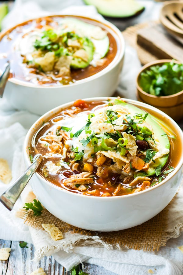 Crockpot Chicken Soup Recipes Healthy
 Easy Slow Cooker Chicken Tortilla Soup