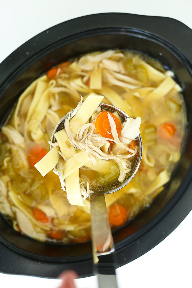 Crockpot Chicken Soup Recipes Healthy
 Crock Pot Chicken Noodle Soup Recipe Happy Healthy Mama