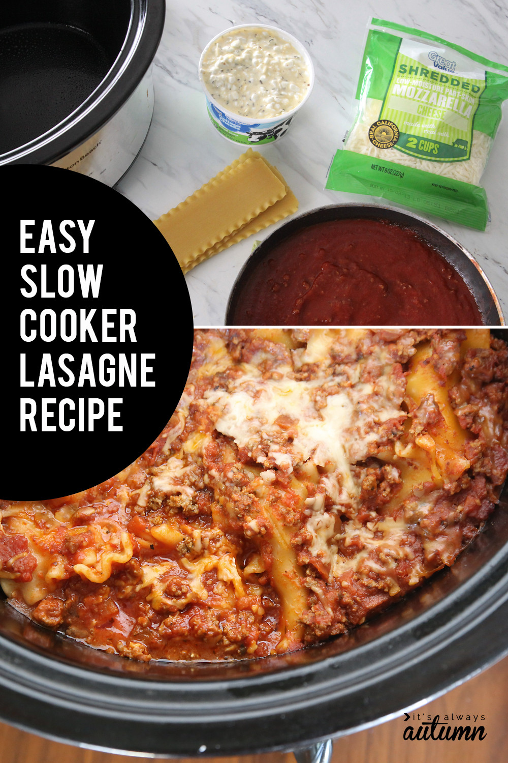Crockpot Lasagna Healthy
 crockpot lasagne recipe It s Always Autumn