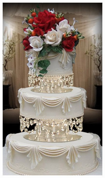 Crystal Wedding Cakes
 Crystal Chandelier Wedding Cake Tier Separators 8" 10