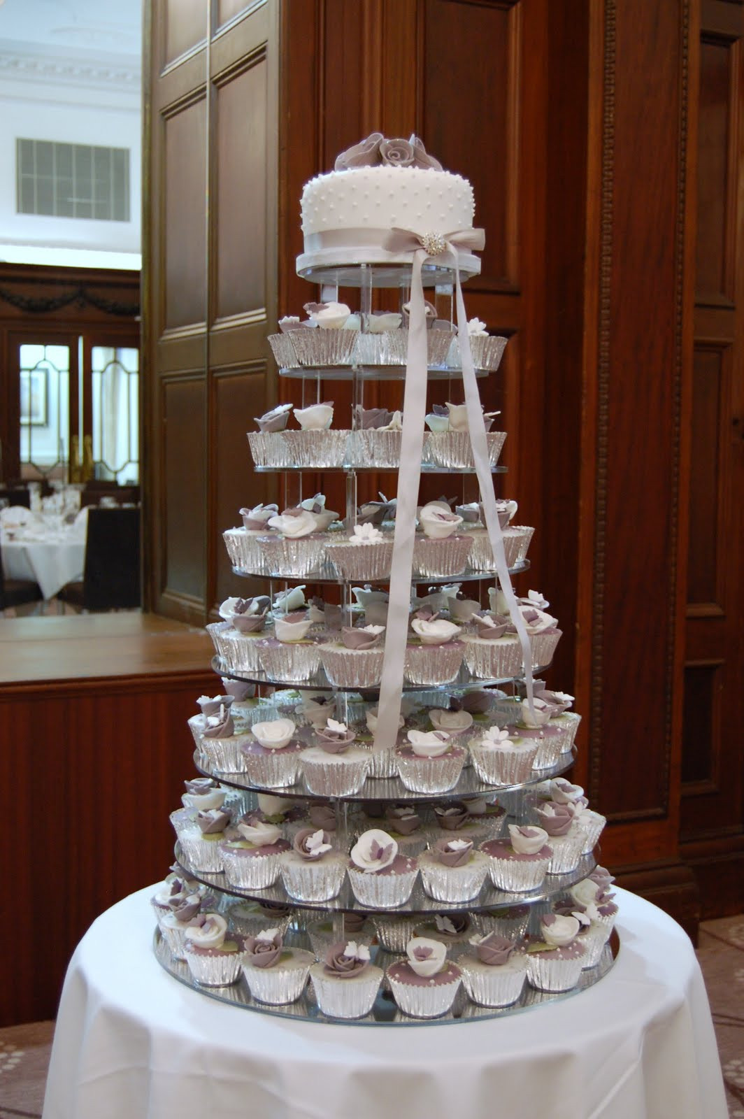 Cupcakes Wedding Cakes
 iced Victorian Lilac Cupcake Wedding Cake