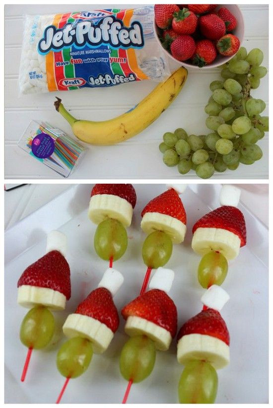 Cute Healthy Snacks
 Here’s a super cute recipe for Grinch Kabobs These are