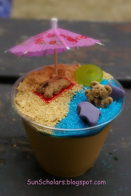 Cute Summer Desserts
 Cute cups Even just sand and umbrella