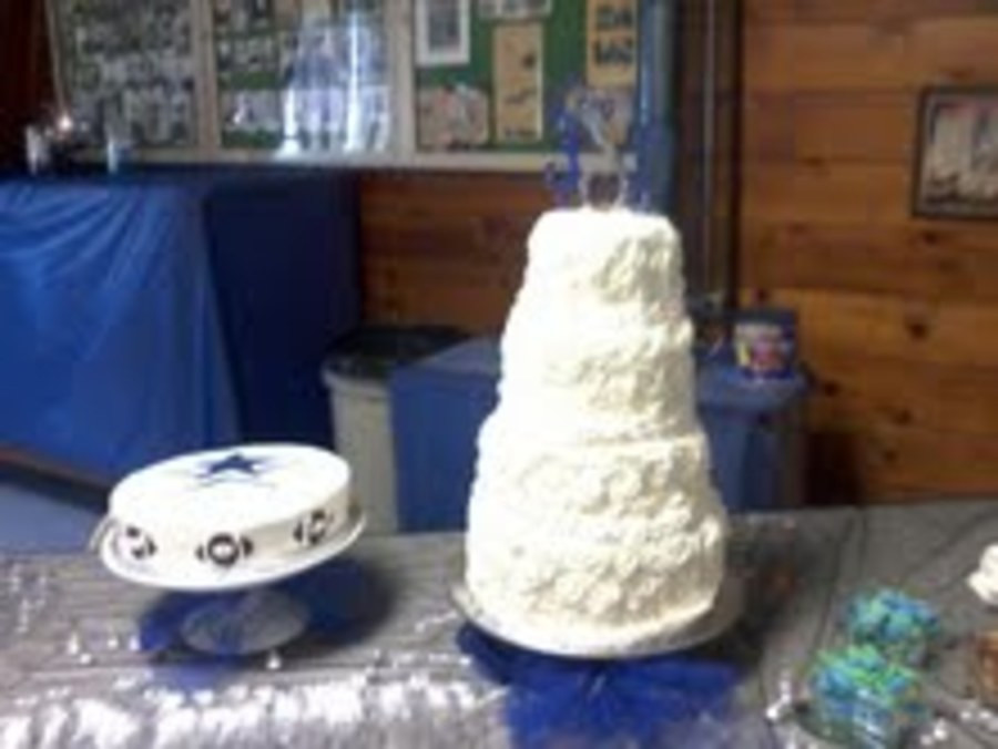 Dallas Cowboy Wedding Cakes
 Rose Swirl Wedding Cake And Dallas Cowboys Grooms Cake