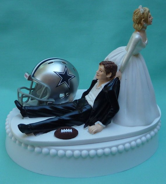 Dallas Cowboy Wedding Cakes
 Wedding Cake Topper Dallas Cowboys Football Themed w Garter