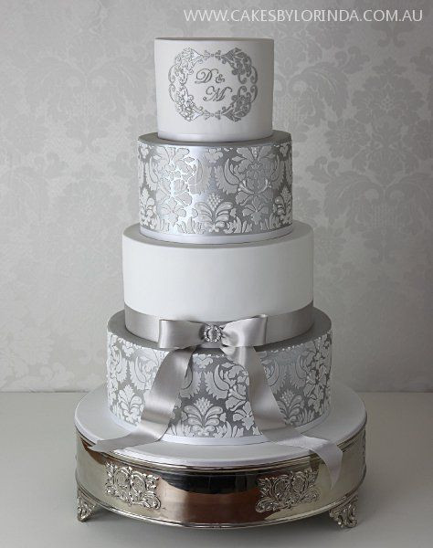 Damask Wedding Cakes
 2 damask stencils for wedding cakes sugarcraft plantillas