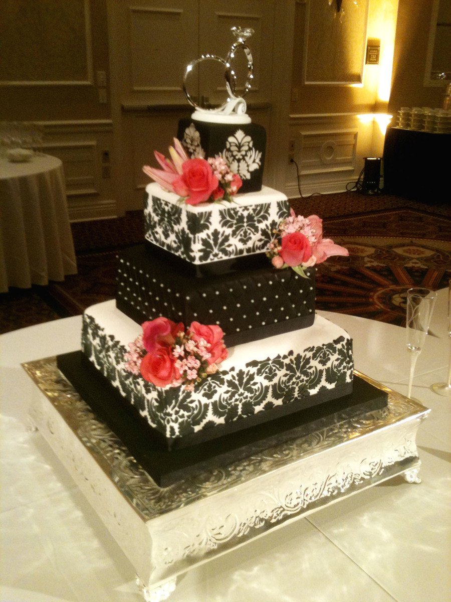 Damask Wedding Cakes
 Damask Wedding Cake CakeCentral