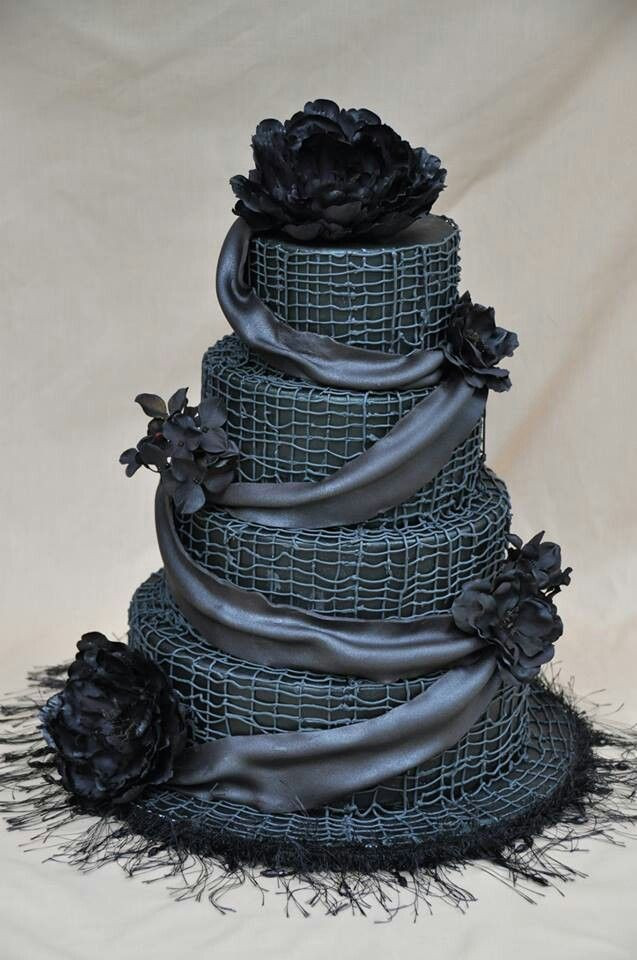 Dark Wedding Cakes
 Southern Blue Celebrations Black & White Wedding Cake Ideas