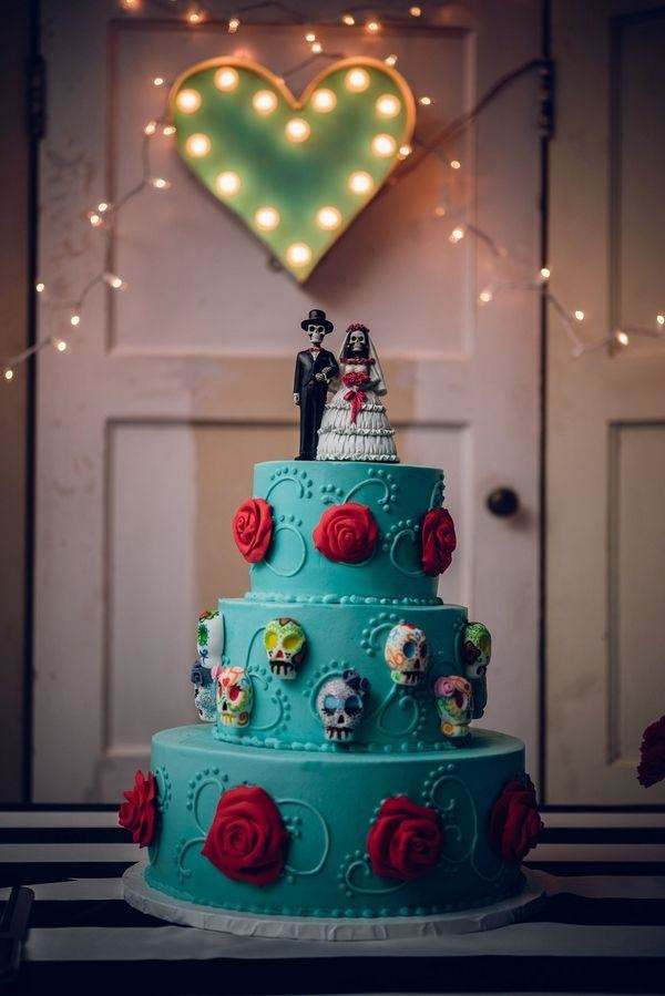 Day Of The Dead Wedding Cakes
 Halloween Wedding Cake Toppers