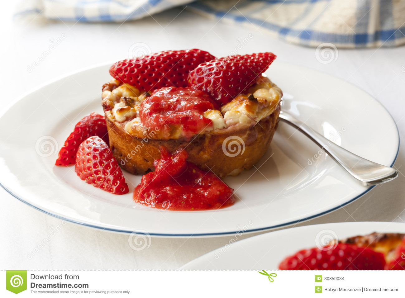 Delicious Healthy Desserts
 Baked Ricotta Dessert With Strawberries Stock