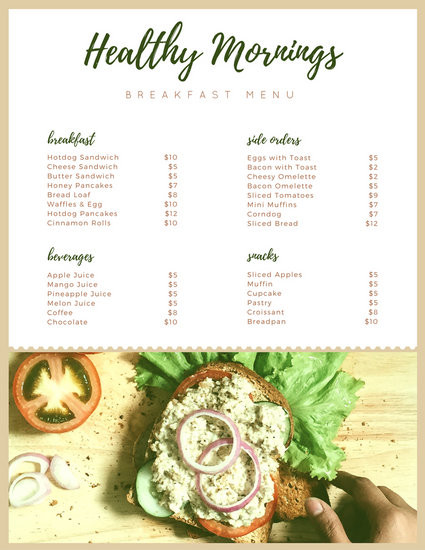 Denny'S Healthy Breakfast Menu
 Menu Templates Canva