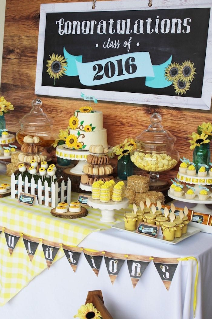 Desserts For Graduation Parties
 Dessert tablescape from a Country Fair Graduation Party