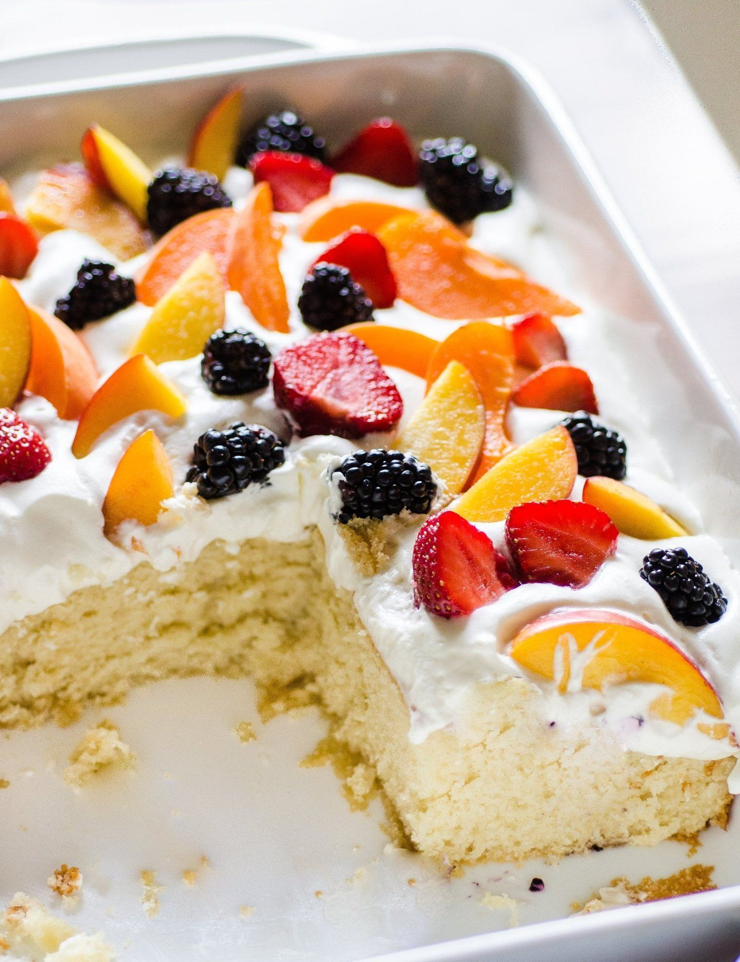 Desserts For Summer
 Easy Summer Cake with Fruit & Cream Recipe