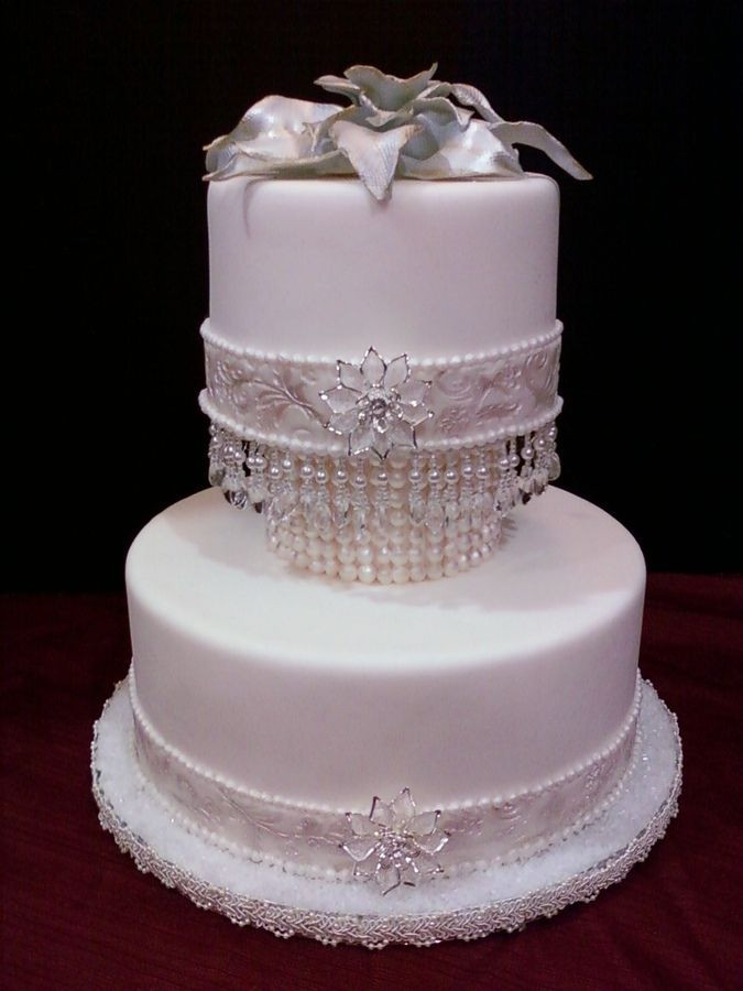 Diamonds Wedding Cakes
 "it s All About Pearls" wedding Cake the ribbons and