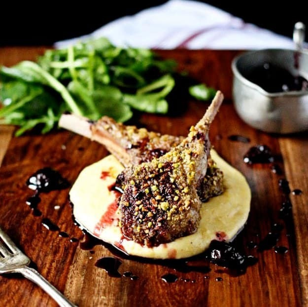Different Easter Dinner Ideas
 Pistachio Crusted Lamb Chops with Cherry Port Sauce