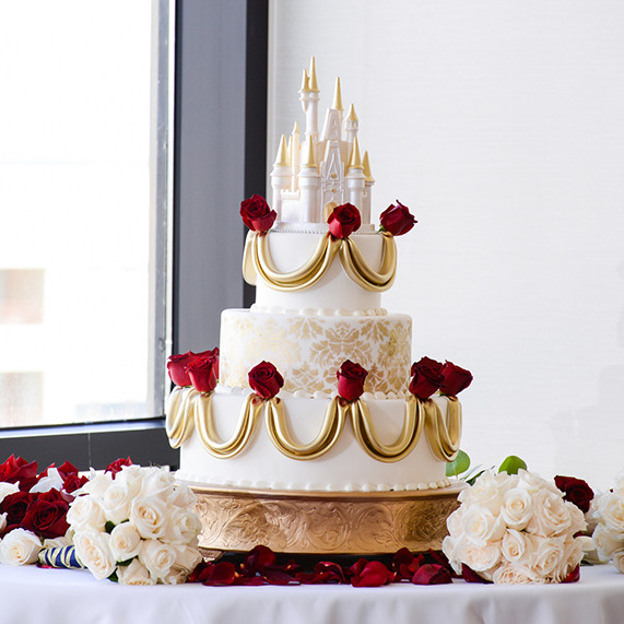 Disney Themed Wedding Cakes
 Wedding Cake Wednesday Beauty and the Beast Roses