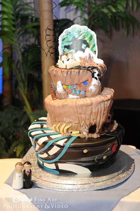 Disney World Wedding Cakes
 Walt Disney World Roller Coaster Mountains Wedding Cake