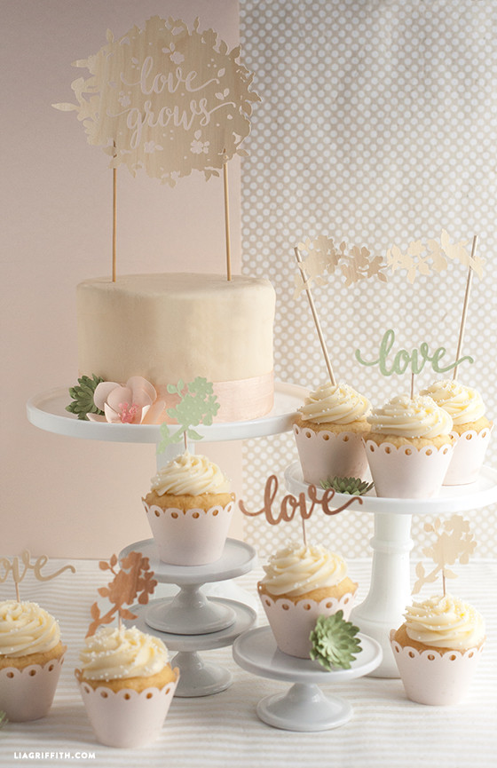 Diy Wedding Cakes
 DIY Wedding Cake and Cupcake Topper Lia Griffith