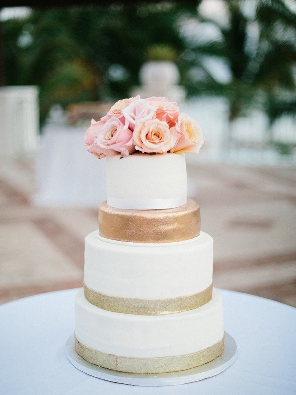 Dominican Wedding Cakes
 Cakes & Desserts s Gold Ivory and Blush Wedding