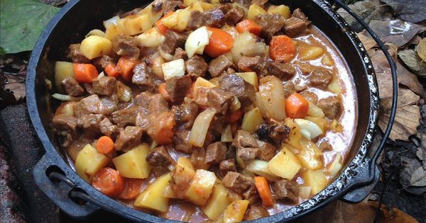 Dutch Oven Beef Stew Camping
 Beef Stew cooked over an open fire in our Dutch oven